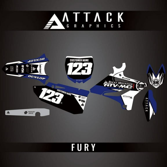 Attack Graphics Custom Fury Complete Bike Graphics Kit for Yamaha YZ125 2018