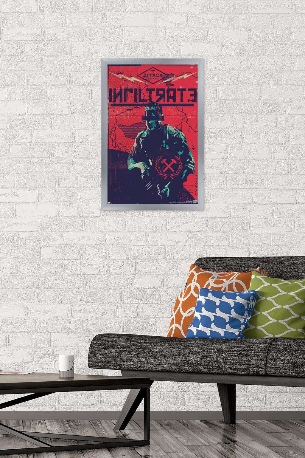 Call of Duty: Black Ops Cold War - Infiltrate Wall Poster, 14.725" x 22.375", Framed