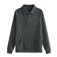 thumbnail image 5 of Stralyhd Women's Casual Polo Neck Sweatshirt Long Sleeve Button Pullover Tops Fall Fashion Outfits Clothes with Pockets Gray XXL, 5 of 5