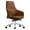 Dark Brown, variant on LeisureMod Celeste Mid-Century Modern Office Chair in Upholstered Faux Leather and Iron Frame with Swivel and Tilt (Black)