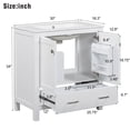 thumbnail image 6 of Caulitar 30" White Bathroom Vanity with Single Sink, Combo Cabinet Undermount Sink, Bathroom Storage Cabinet with 2 Doors and a Drawer, Soft Closing, Solid Wood Frame, 6 of 7