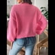 thumbnail image 5 of Suéteres Tipo Cárdigan para Mujer, Modernos, de Punto Grueso, con Mangas Largas y Abertura Frontal Rosa Roja XL, 5 of 10