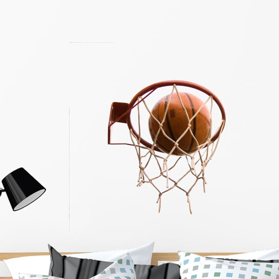 Basketball Shot Wall Decal by Wallmonkeys Peel and Stick Graphic (36 in H x 30 in W) WM141268