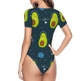 thumbnail image 4 of Gaeub Avocado In Space Women'S Short Sleeve One Piece Swimsuit Sexy High-Waisted Bodysuit For Swimming, Beach, Sports - Medium, 4 of 9