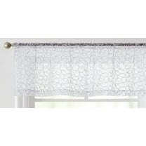 THD Francine Embroidered Sheer Voile Window Curtain Rod Pocket Valance - 54 W x 18 L - Single Valance