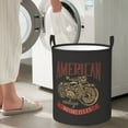 thumbnail image 7 of DouZhe Waterproof Collapsible Large Laundry Baskets, Vintage Classic American Motorcycle Prints Circular Hamper with Handles, 7 of 7