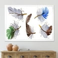 thumbnail image 3 of Designart 'Colourful Boho Feather Set On White IV' Bohemian & Eclectic Framed Art Print, 3 of 4