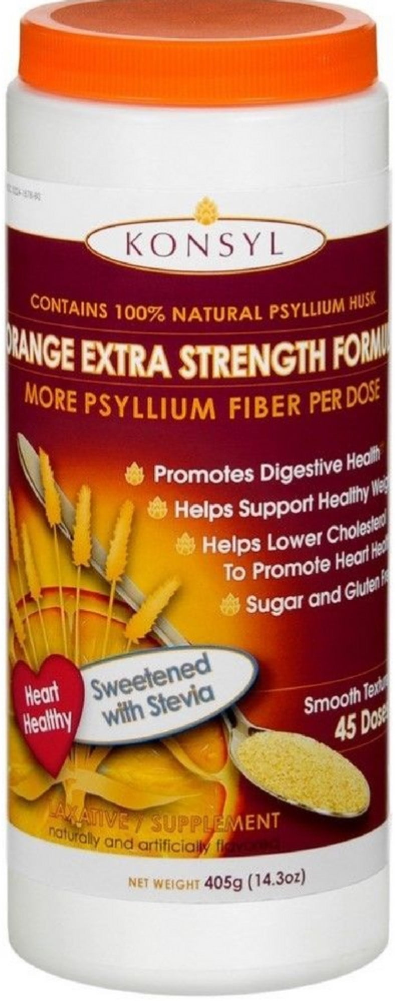 Konsyl Orange Extra Strength Formula Psyllium Husk 14.3 oz