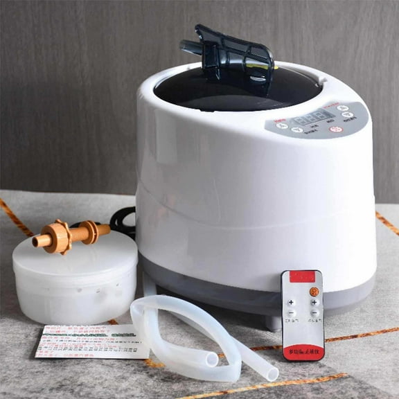 Arestory Sauna Steamer, Portable 4L Upgrated Steam Pot Generator with Remote Control, Spa Machine with Timer Display Herbal Box for Steam Saunas, 110V US Plug- Grey