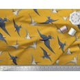 thumbnail image 2 of Soimoi Gold Moss Georgette Fabric Flying Woodpecker Bird Print Sewing Fabric Yard 42 Inch Wide, 2 of 3