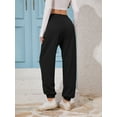 thumbnail image 5 of TEMOFON Sweatpants Casual Joggers Fall Trend Ladies Black Sweatpants Elastic Cuffs Straight Leg Comfy Jogger Pant L, 5 of 8