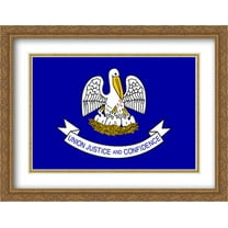 Louisiana State 2x Matted 36x28 Large Gold Ornate Framed Art Print by The Flag Art Print Series