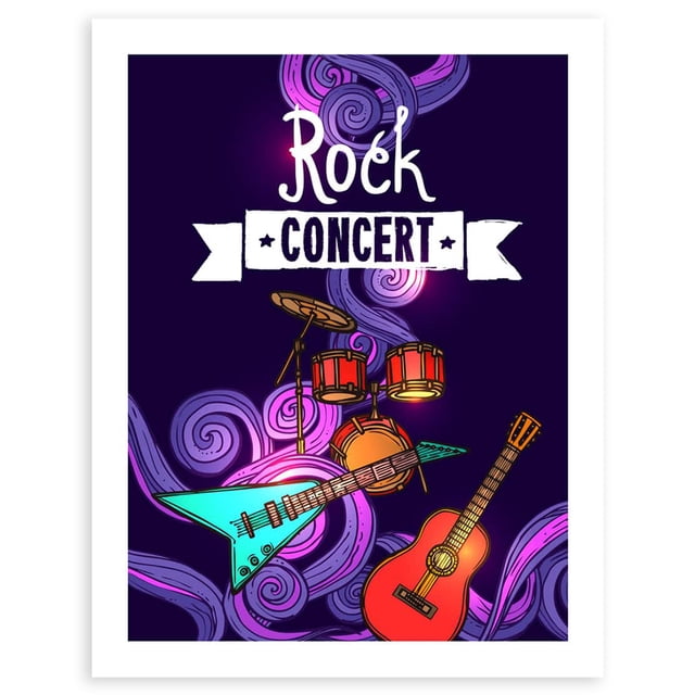Kit de batería de guitarra única con letras Sin marco de pintura pinturas pinturas decorativas desmontables Dormitorio Pasillo 3 piezas kenally HA011546-00