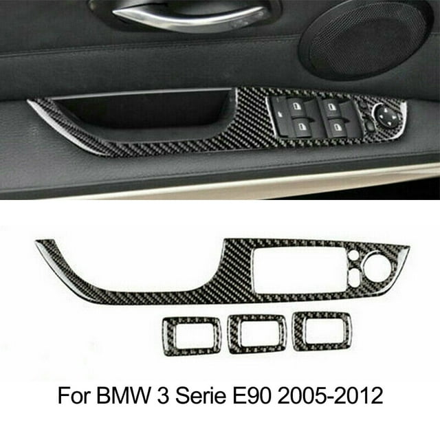 Carbon Fiber Door Glass Switch Button Cover For Bmw 3 Series E90 2005-2012