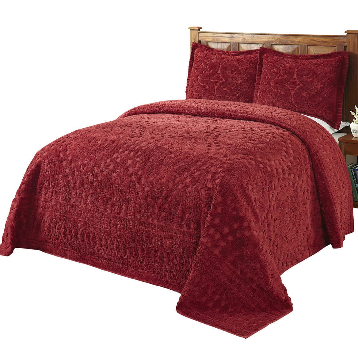 Rio Chenille Bedding BurgundyKing