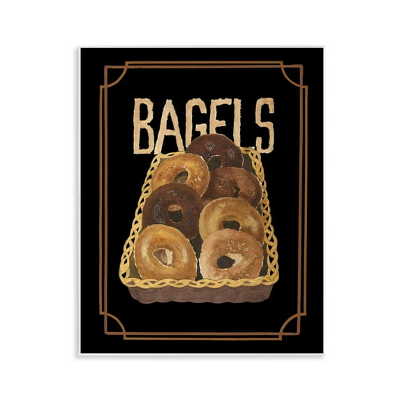 Stupell Industries Basket Of Bagels Food & Beverage Painting Unframed Art Print Wall Art, 11 x 14