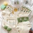 thumbnail image 2 of Calcetines de otoño e invierno para mujer, de tiro medio, de moda, estilo japonés, frescos, con flores pequeñas, de cintura media, para estudiantes, estilo coreano, medias para mujer, 2 of 5