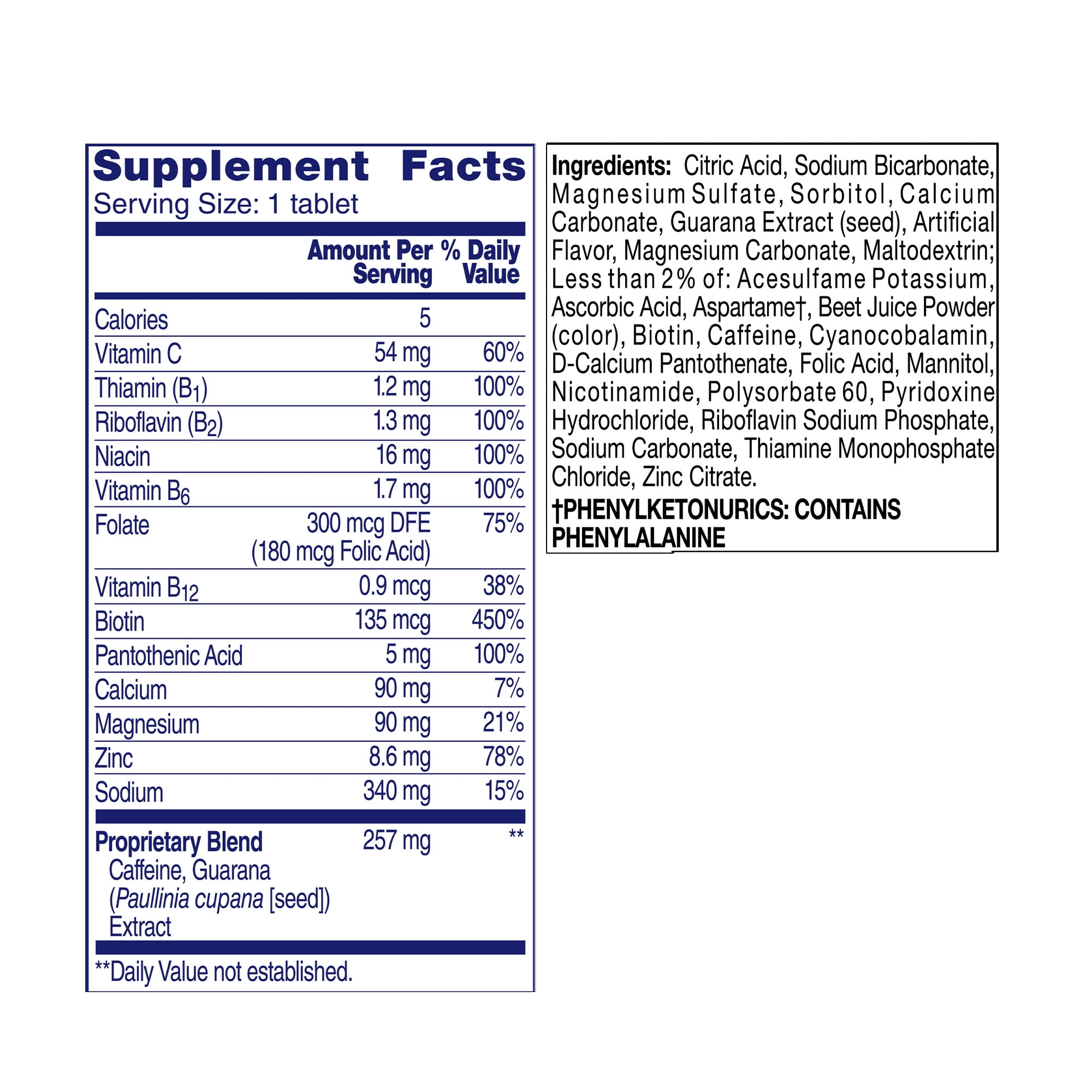Alka-Seltzer Energy Boost, Caffeine and Vitamin B Supports Mental Sharpness and Physical Energy, 10 Count