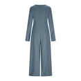thumbnail image 5 of Womens Long Sleeve Dressy Jumpsuits Casual Loose Wide Leg Jumpsuits Oversized One Piece Romper Outfits with Pockets, 5 of 6