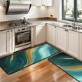 thumbnail image 3 of Kitchen Rugs Sets Of 2,Teal Gold Marble Pattern Anti Fatigue Kitchen Mat Rugs Non Slip Washable,Decorative Kitchen Floor Mats for Kitchen,Sink,Laundry,17"x47"+17"x47", 3 of 5