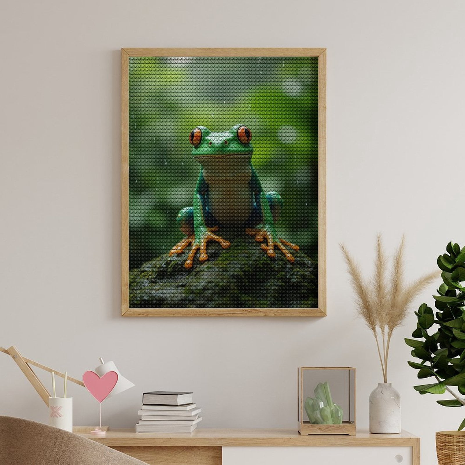 Diamond Art Kits for Adults, Tropical Rainforest Frog Nature 5D Diamond Painting Kits for Adults Beginners, DIY Full Drill Diamond Painting, Gem Art and Crafts 12x16