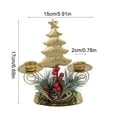 thumbnail image 3 of PRETXORVE Christmas Decor, Christmas Tree Decorations, Christmas Golden Wrought Iron Double Candlestick Window Sill Table Decoration Christmas Festival Decoration, 3 of 6