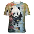 thumbnail image 5 of Funny Cute Panda Women's Short Sleeve T-Shirt Crew Neck Casual Summer Trendy Loose Fit Tops, 5 of 6