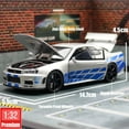 thumbnail image 2 of Modelo de coche de juguete Nissan Skyline GTR R34 JDM, vehículo en miniatura fundido a presión, sonido y luz, Colección extraíble, regalo para niños, 1/32, 2 of 5