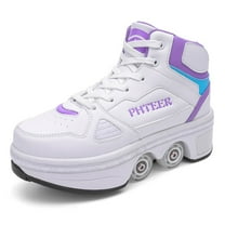 Unisex Roller Skate Shoes - Sneakers - Roller Shoes 2-in-1 Suitable for Outdoor Sports Skating Invisible Roller Skates for Boys Girls