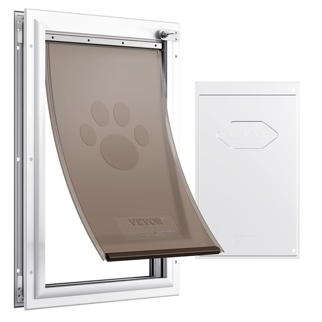 Puerta para mascotas VEVOR con marco de aluminio y cierre con seguro para perros grandes