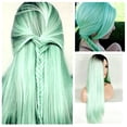 thumbnail image 5 of Europa y América pelo largo y recto verde degradado medio despedida moda Cosplay peluca sintética Irfora Peluca, 5 of 5