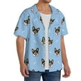 thumbnail image 2 of Uemuo Corgi Dog Pattern Cotton Linen Short Sleeve Shirts,Casual Lightweight Button Down Shirts,Vacation Beach Summer Tops-Large, 2 of 7