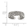 thumbnail image 3 of Sterling Silver Antiqued Flowers Toe Ring, 3 of 6