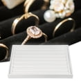 thumbnail image 2 of Bandeja de joyería apilable de cuero PU Estilo de tira plana, vitrina de bandejas organizadoras de cajón de joyería, para pulseras, pendientes, blanco, 2 of 7