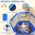 thumbnail image 2 of EUROCO 55" Mini Toddler Trampoline with Ocean Balls, No-Gap Design, Small Round Trampoline for Kids with Upper&Lower Safety Net, 2 of 7