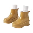 thumbnail image 3 of Bottes de Pluie pour Femmes Chaussures de Pluie Durables Semelle Chaussures Activités Extérieures Design Confortable Bottes en Caoutchouc pour Femmes Marron 38, 3 of 9