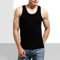 thumbnail image 3 of Gephdiin Tank Tops Men Mens Shirts Sleeveless Casual Tight Vest Fitness Neck Sports Fashion Round Men's Men'S Blouse Mens Tank Top Mens Compression Tank Top Polyester Black L, 3 of 5