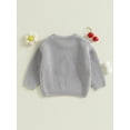 thumbnail image 4 of aturustex Little Girls Thick Cozy Sweater 6M 12M 18M 2T 3T 4T 5T Toddler Cherry Embroidery Knitted Pullovers Crew Neck Sweaters Sweatshirts Long Sleevon Cute Fall Winter Loose Casual Clothes, 4 of 7