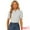 Light Gray, variant on DARING DIVA Women's Peter Pan Collar Short Sleeve Button Front Shirts XS White