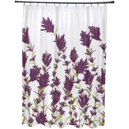 Simply Daisy 71 X 74 Lavender Floral Print Shower Curtain