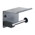 thumbnail image 2 of Stainless Steel Wall Mounted Toilet Paper Holder with Storage Shelf - Rust-Resistant Bathroom Organizer for Residential and Commercial Restrooms Gray, 2 of 6