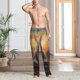 thumbnail image 2 of Fotbe Flower Meditating Rabbit Pantalones de Pijama para Hombre, Pantalones de Dormir, Pantalones de Casa con Cintura Ajustable y Bolsillos-Small, 2 of 6