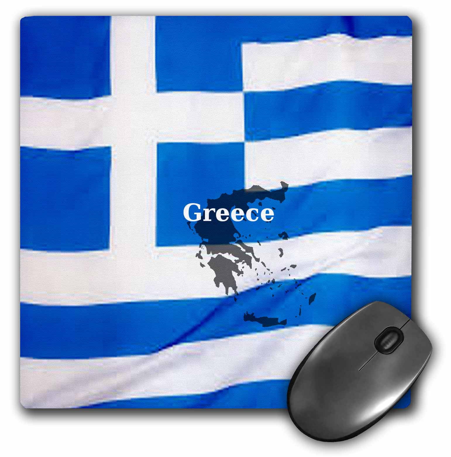 3dRose Greek Flag Design, Mouse Pad, 8 by 8 inches by 3dRose