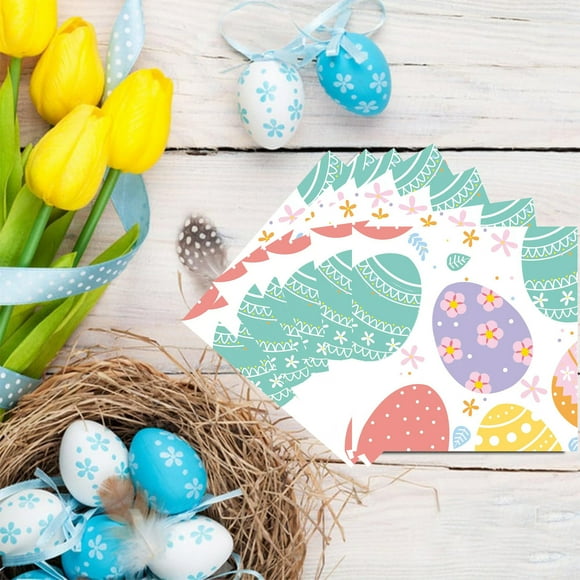 FcBaudy Home Decor, Room Decor Easter Paper Towel Heavy Duty Easter Dinnerware Sets With Easter Eggs Bunny For Spring Holiday Easter Party Supplies Disposable Paper Towel 20Pcs Paper Easter Towels