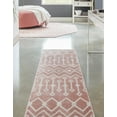 thumbnail image 4 of 2' x 6' Pink and Ivory Tribal Rectangular Rug Runner, 4 of 4