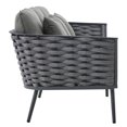 thumbnail image 5 of Modway Stance 4 Piece Outdoor Patio Aluminum Sectional Sofa Set in Gray Charcoal, 5 of 11