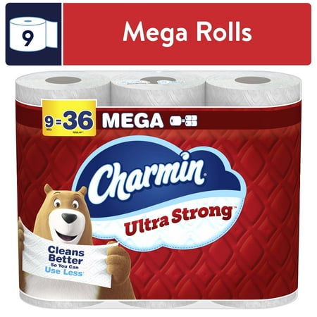 charmin toilet paper ultra strong,2 pack of 9 mega rolls