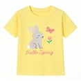 thumbnail image 4 of HILEELANG 2-7T Toddler/Little Girls 100% Cotton 3 Pack Bunny Graphic Short Sleeve T-Shirt, Size 5T, 4 of 6