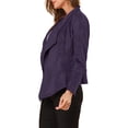 thumbnail image 4 of INSPIRE CHIC Women's Faux Suede Drape Blazer Collar Long Sleeves Open Front Jacket XS Purple, 4 of 7