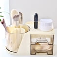 thumbnail image 2 of Desk Organizer with Rotating Pencil Pen Holder and 2 Small Drawers, Desk Caddy for Office Workspace Organization and Storage (Beige), 2 of 5